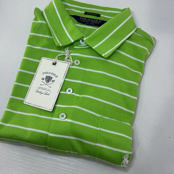 Polo by Ralph Lauren Other - Polo Golf Ralph Lauren Vintage Lisle Green White Stripes Men’s Medium NWT